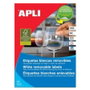 Apli Etiquetas Adhesivas Blancas 97x42,4mm Removibles